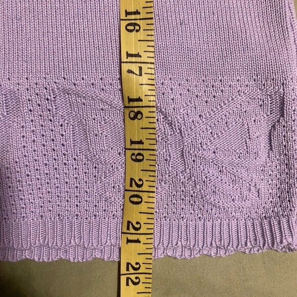 Alfred Dunner Women's Top Sweater Blouse Shirt PM Purple Chunky Cottage - Picture 5 of 5